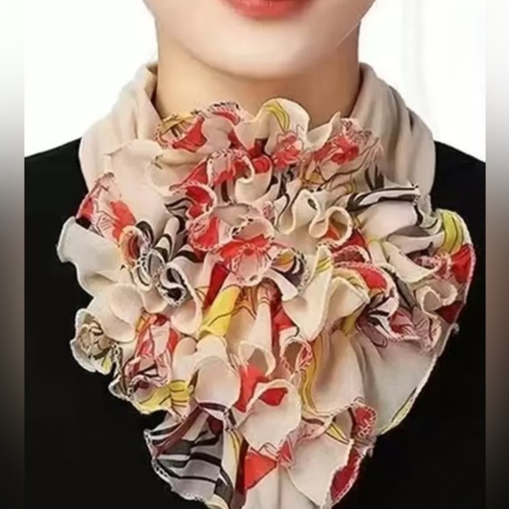 ✨NEW✨ Floral Ruffle neck Scarf in Multicolor